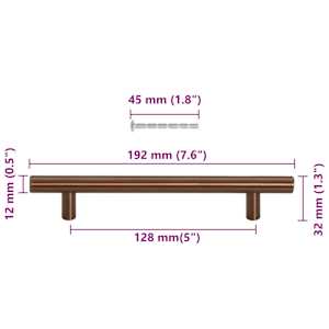 Nábytkové úchytky 10 ks bronzové 128 mm nerezová ocel - obrázek 10