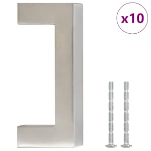 vidaXL kapi k&auml;epidemed 10 tk, h&otilde;bedane, 64 mm, roostevaba teras