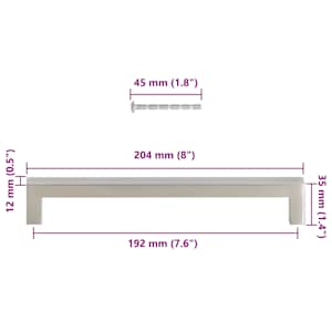 Nábytkové úchytky 5 ks stříbrné 192 mm nerezová ocel - obrázek 10
