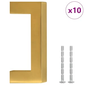vidaXL kapi k&auml;epidemed 10 tk, kuldne, 64 mm, roostevaba teras
