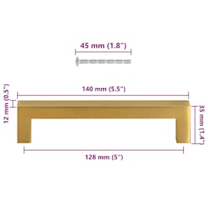 Nábytkové úchytky 10 ks zlaté 128 mm nerezová ocel - obrázek 10