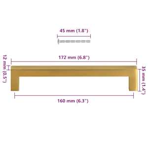 Nábytkové úchytky 10 ks zlaté 160 mm nerezová ocel - obrázek 10