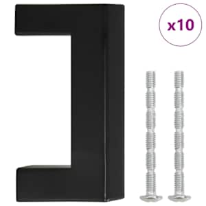 vidaXL kapi k&auml;epidemed 10 tk, must, 64 mm, roostevaba teras