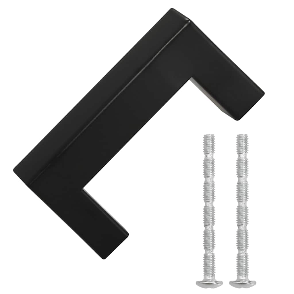 vidaXL Handvatten 10 st 64 mm roestvrij staal zwart afbeelding