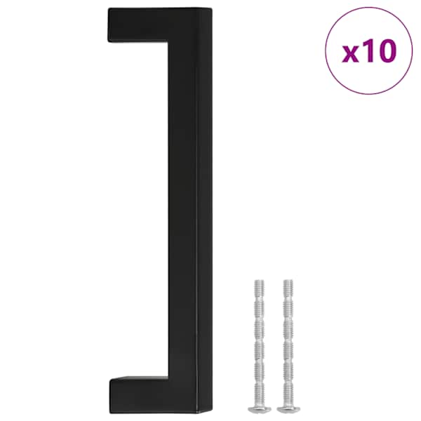 vidaXL kapi k&auml;epidemed 10 tk, must, 128 mm, roostevaba teras