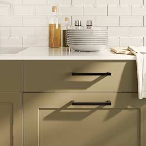 Ročaji za omarico 10 kosov črni 128 mm nerjaveče jeklo