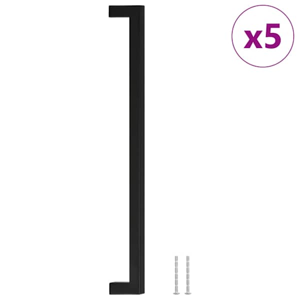 vidaXL kapi k&auml;epidemed 5 tk, must, 320 mm, roostevaba teras