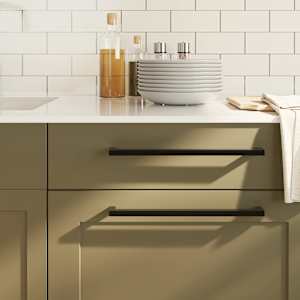 Ročaji za omarico 5 kosov črni 320 mm nerjaveče jeklo