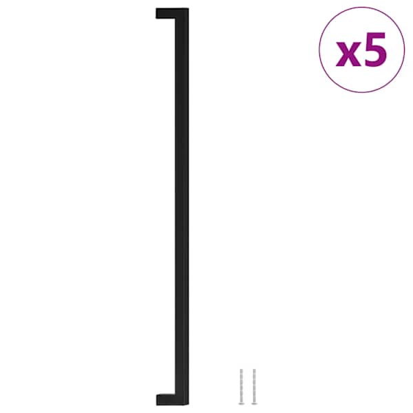 vidaXL kapi k&auml;epidemed 5 tk, must, 480 mm, roostevaba teras