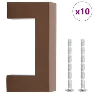 vidaXL kapi k&auml;epidemed 10 tk, pronks, 64 mm, roostevaba teras