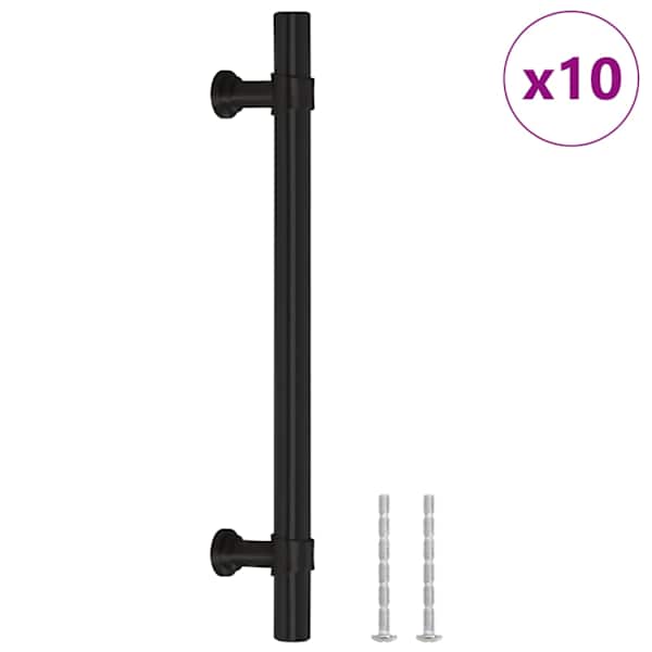 vidaXL kapi k&auml;epidemed 10 tk, must, 128 mm, roostevaba teras