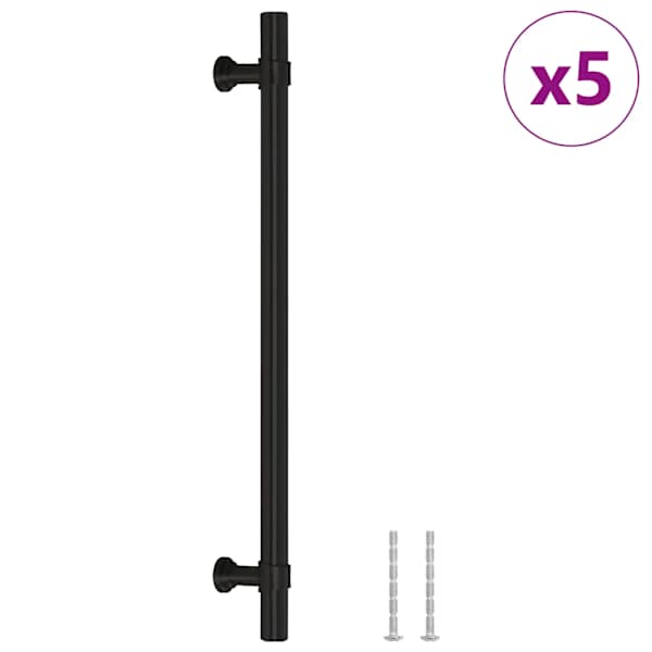 vidaXL kapi k&auml;epidemed 5 tk, must, 192 mm, roostevaba teras