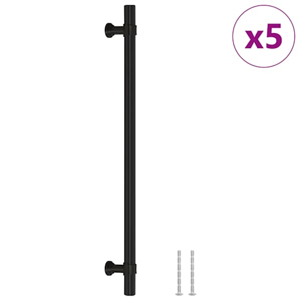 vidaXL kapi k&auml;epidemed 5 tk, must, 224 mm, roostevaba teras