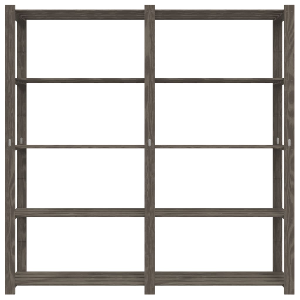 vidaXL 5 szintes szürke tömör fenyőfa tárolóállvány 170x38x170 cm