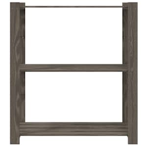 3patrový úložný regál šedý 80 x 38 x 90 cm masivní borové dřevo - obrázek 3