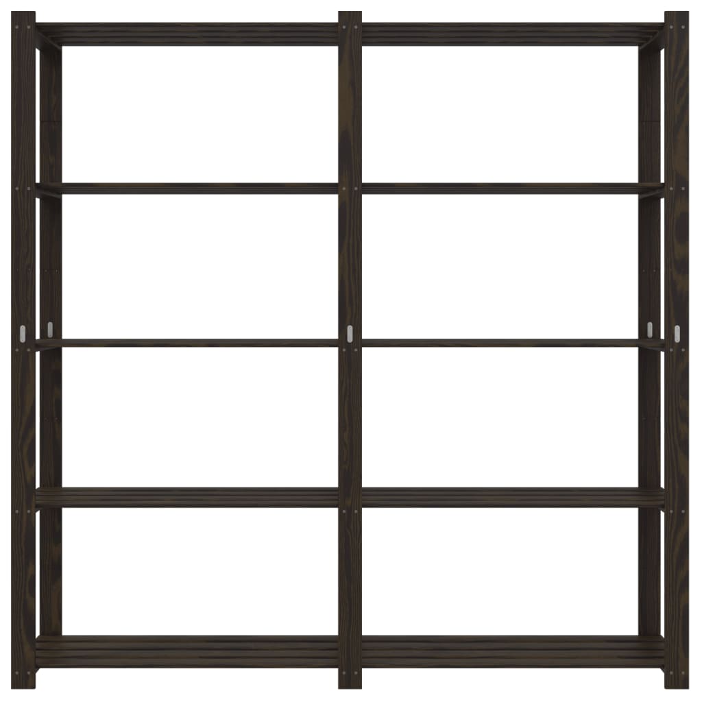 vidaXL Regál s 5 policami čierny 170x38x170 cm borovicový masív