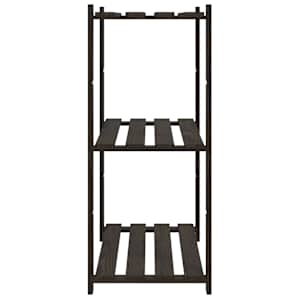 3patrový úložný regál černý 80x38x90 cm masivní borové dřevo - obrázek 4