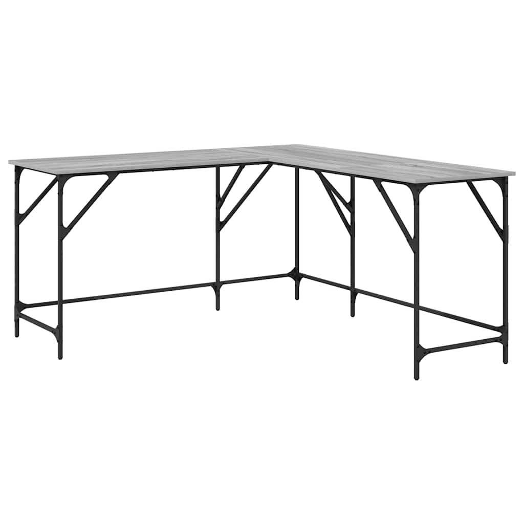vidaXL Psací stůl šedý sonoma 149 x 149 x 75 cm kompozitní dřevo