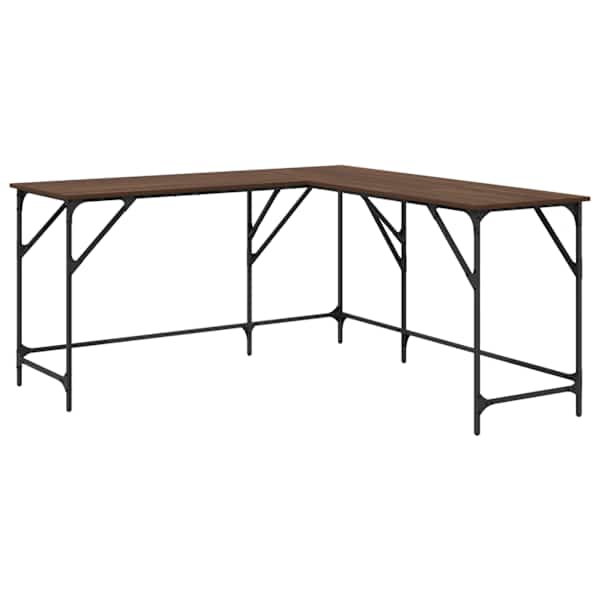 vidaXL kirjutuslaud, pruun tamm, 149 x 149 x 75 cm, tehispuit