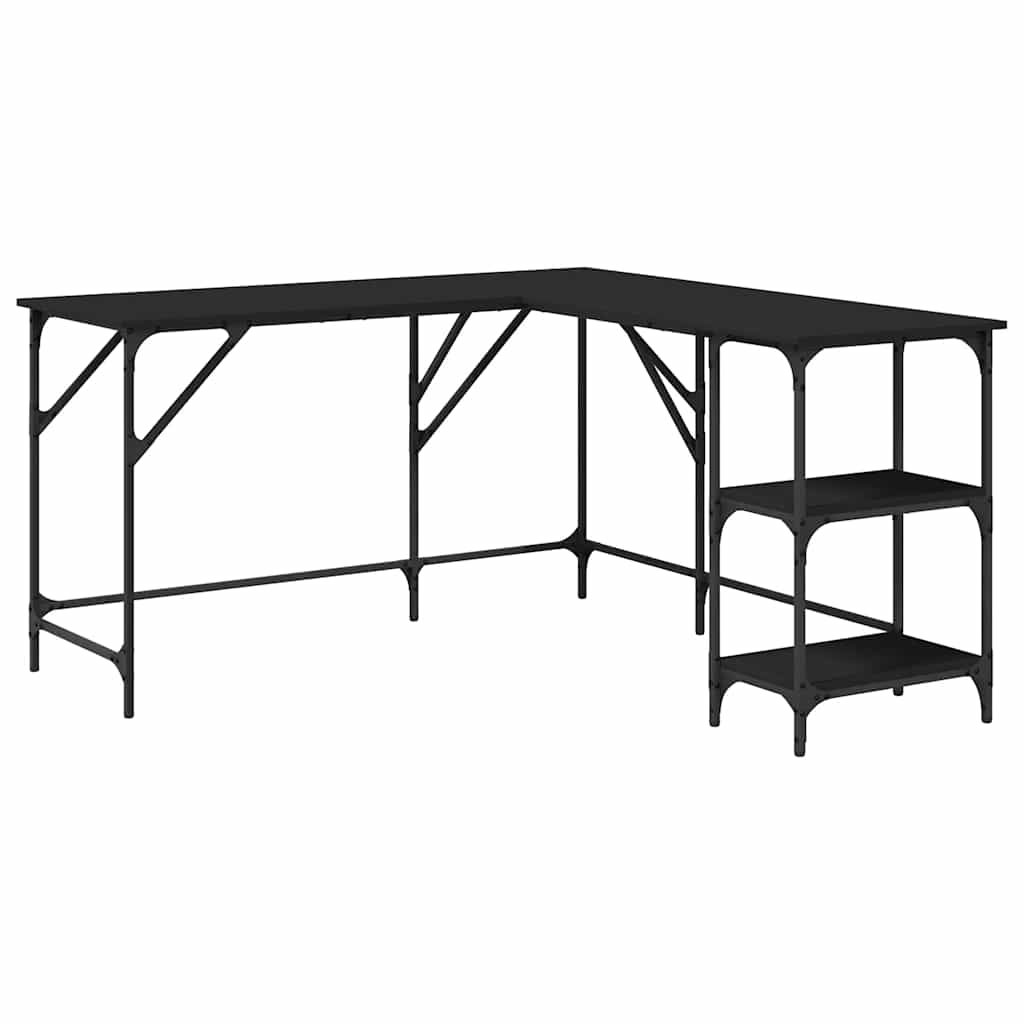vidaXL Psací stůl černý 139 x 139 x 75 cm kompozitní dřevo