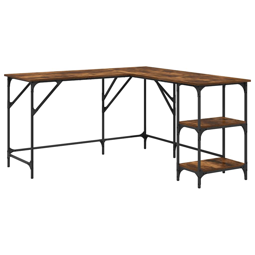 vidaXL Psací stůl kouřový dub 139 x 139 x 75 cm kompozitní dřevo