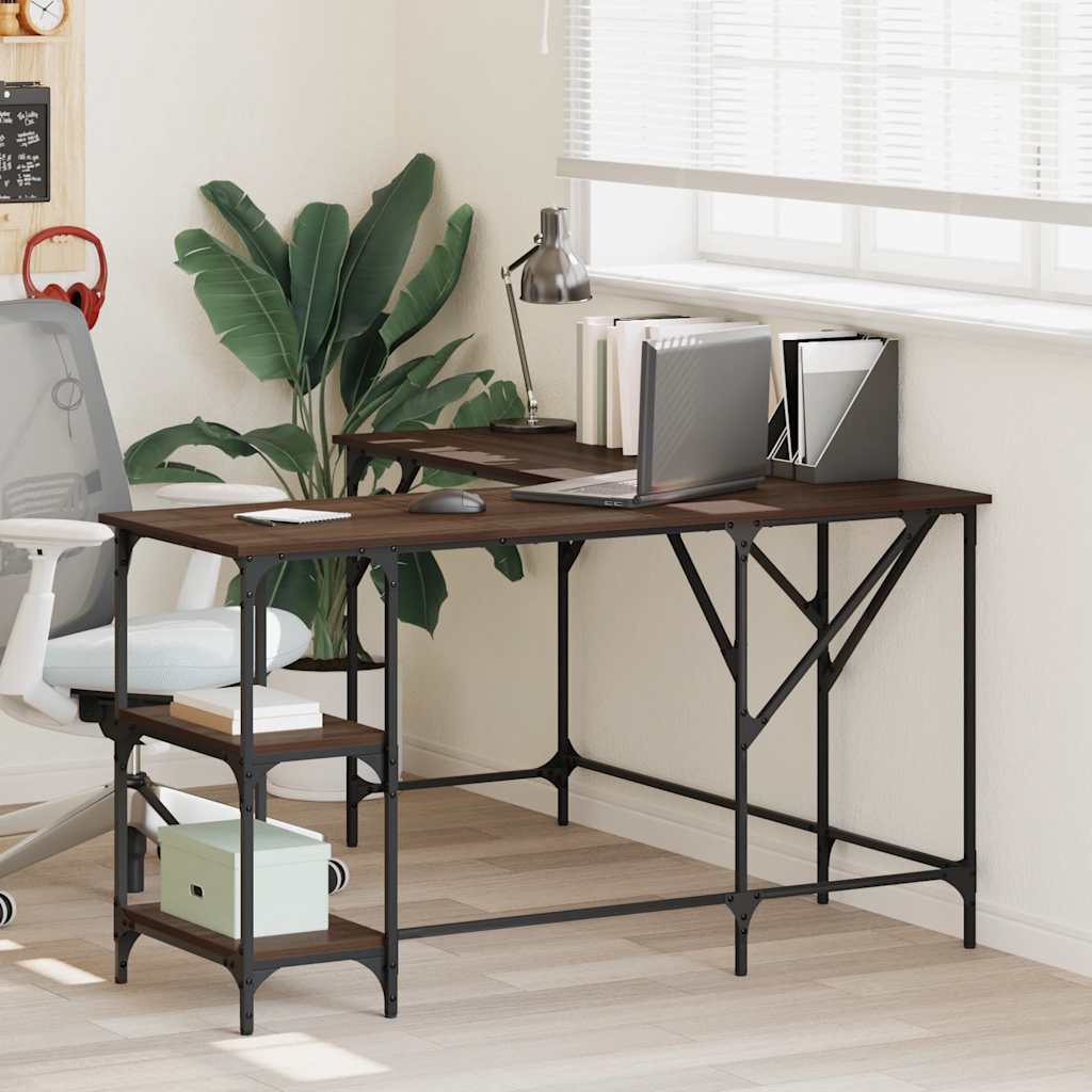 Thumbnail - vidaXL Schreibtisch Braun Eichen-Optik 139x139x75 cm Holzwerkstoff