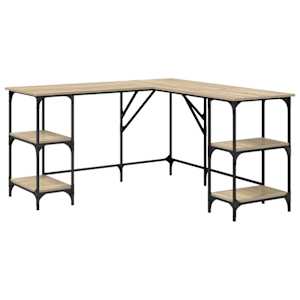 vidaXL kirjutuslaud, Sonoma tamm, 139 x 139 x 75 cm, tehispuit