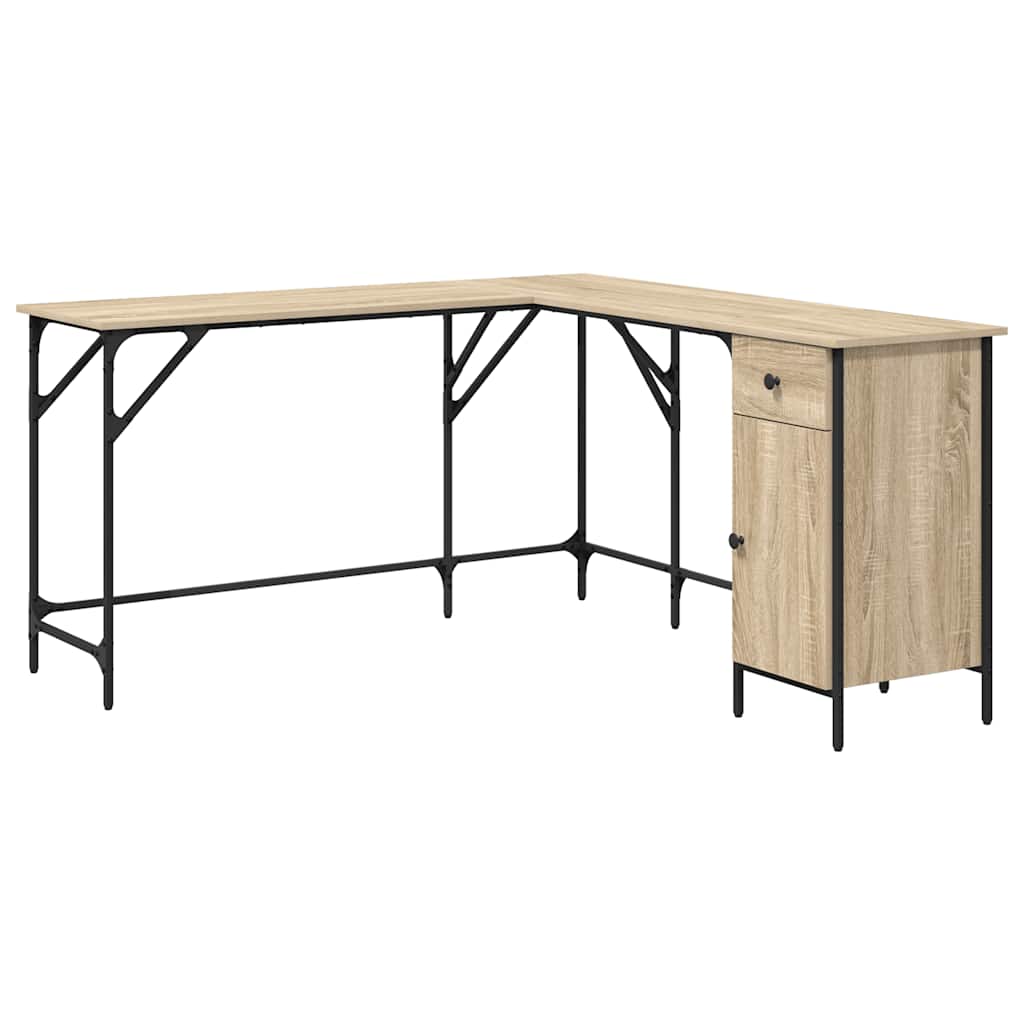vidaXL Psací stůl dub sonoma 141 x 141 x 75 cm kompozitní dřevo