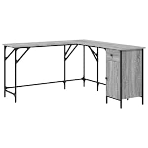 vidaXL kirjutuslaud, hall Sonoma tamm, 141 x 141 x 75 cm, tehispuit