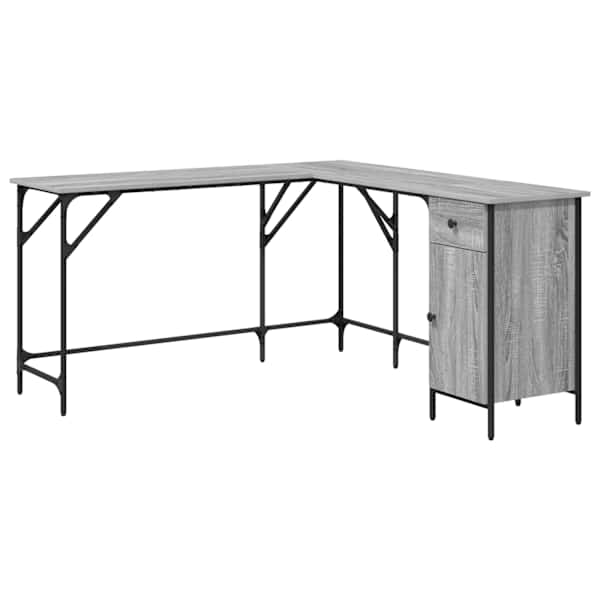 vidaXL kirjutuslaud, hall Sonoma tamm, 141 x 141 x 75 cm, tehispuit
