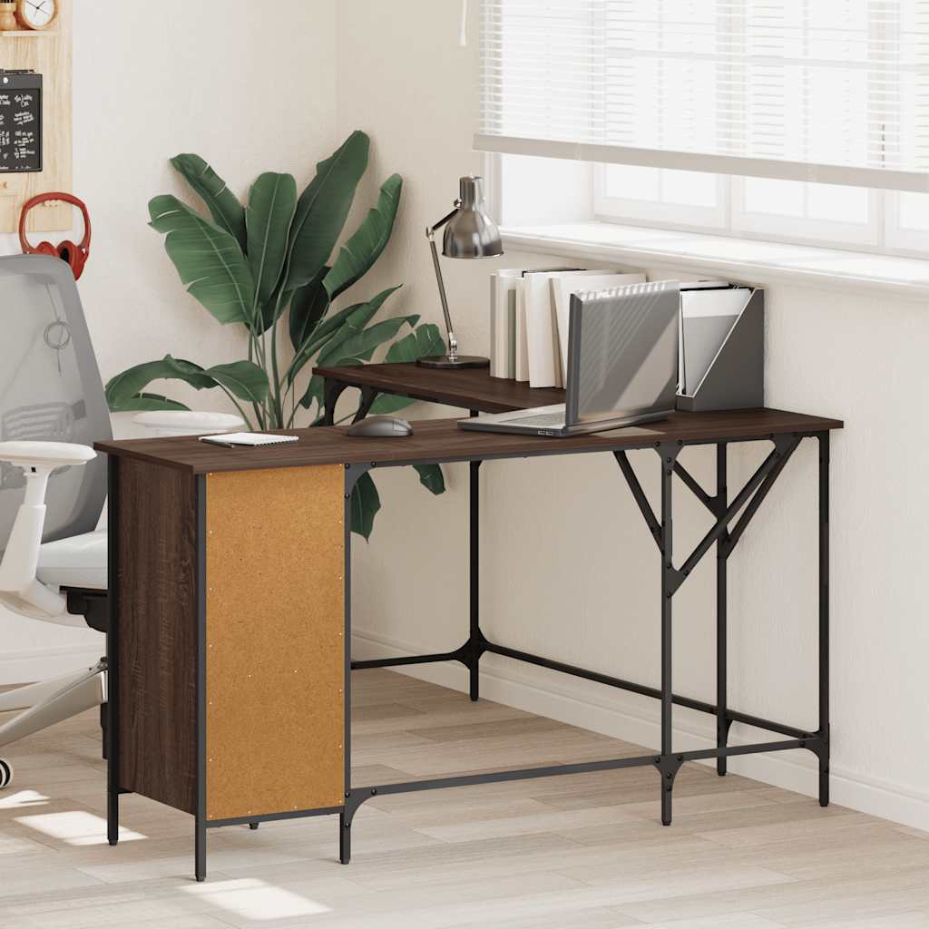 vidaXL Schreibtisch Braun Eichen-Optik 141x141x75 cm Holzwerkstoff