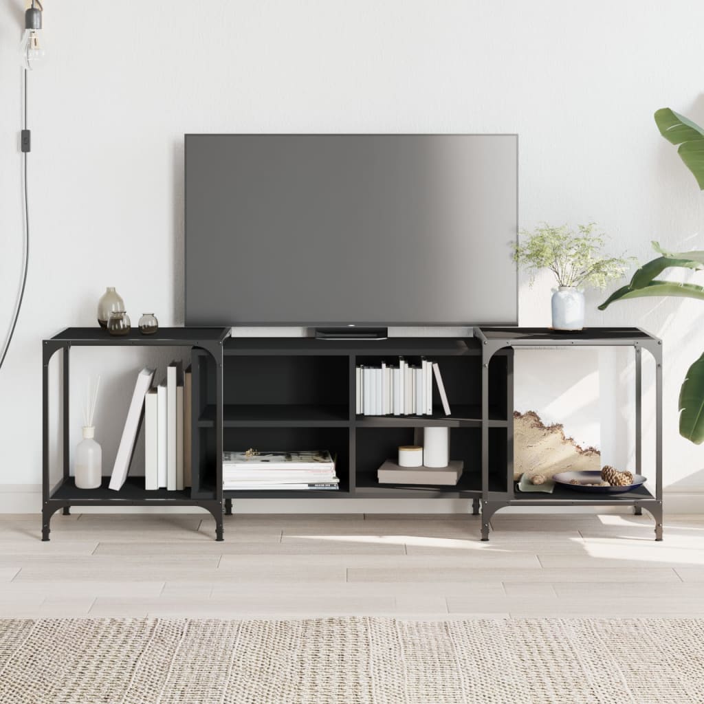 vidaXL Comodă TV, negru, 153x37x50 cm, lemn compozit