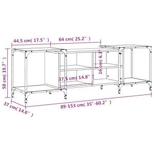 TV skříňka kouřový dub 153 x 37 x 50 cm kompozitní dřevo - obrázek 10