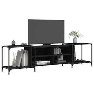 TV skříňka černá 203 x 37 x 50 cm kompozitní dřevo - obrázek 3