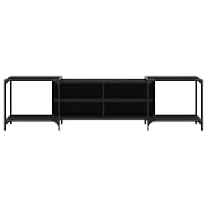 TV skříňka černá 203 x 37 x 50 cm kompozitní dřevo - obrázek 4