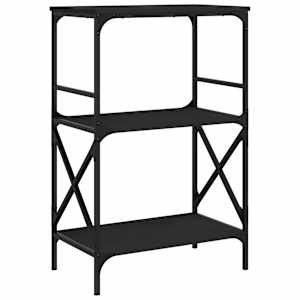 Knihovna se 3 policemi černá 59 x 35 x 90,5 cm kompozitní dřevo - obrázek 2