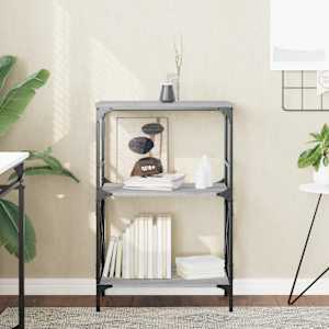 Knjižna omara 3-nadstropna siva sonoma 59x35x90,5 cm in. les