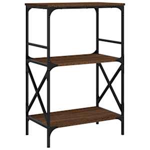 vidaXL raamaturiiul 3 korrust, pruun tamm, 59x35x90,5 cm, tehispuit