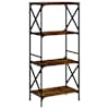 vidaXL raamaturiiul 4 korrust, suitsutamm, 59x35x132 cm, tehispuit