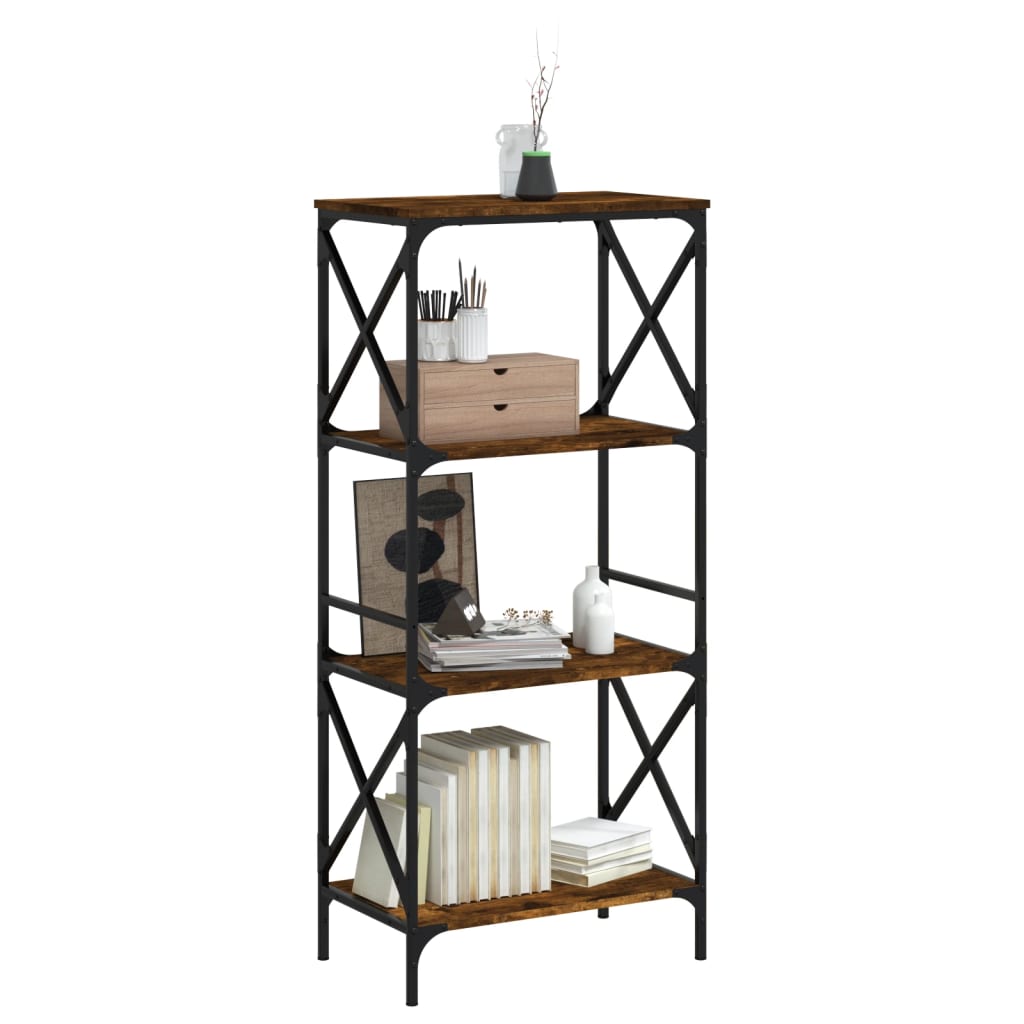 vidaXL Boekenkast 4-laags 59x35x132 cm bewerkt hout gerookt eikenkleur afbeelding