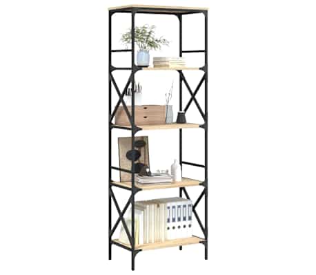 vidaXL Bibliotecă 5 niveluri stejar sonoma 59x35x171 cm lemn prelucrat