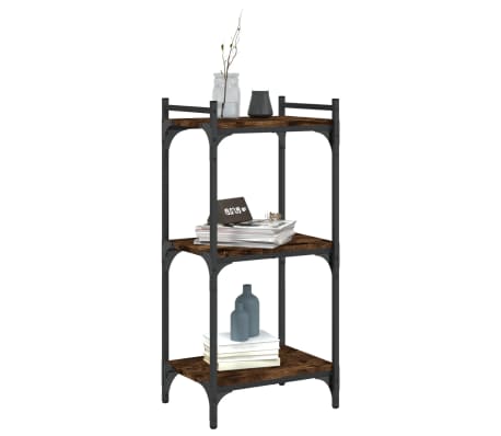 vidaXL Biblioth&egrave;que 3 niveaux ch&ecirc;ne fum&eacute; 40x30x86 cm bois d'ing&eacute;nierie