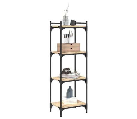 vidaXL Librer&iacute;a 4 estantes madera ingenier&iacute;a roble Sonoma 40x30x120 cm