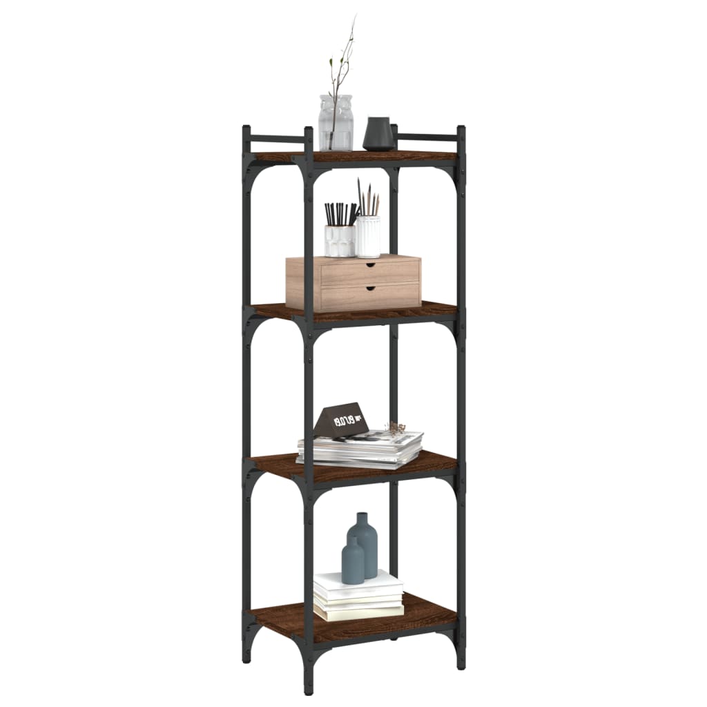 vidaXL Boekenkast 4-laags 40x30x120 cm bewerkt hout bruin eikenkleur afbeelding