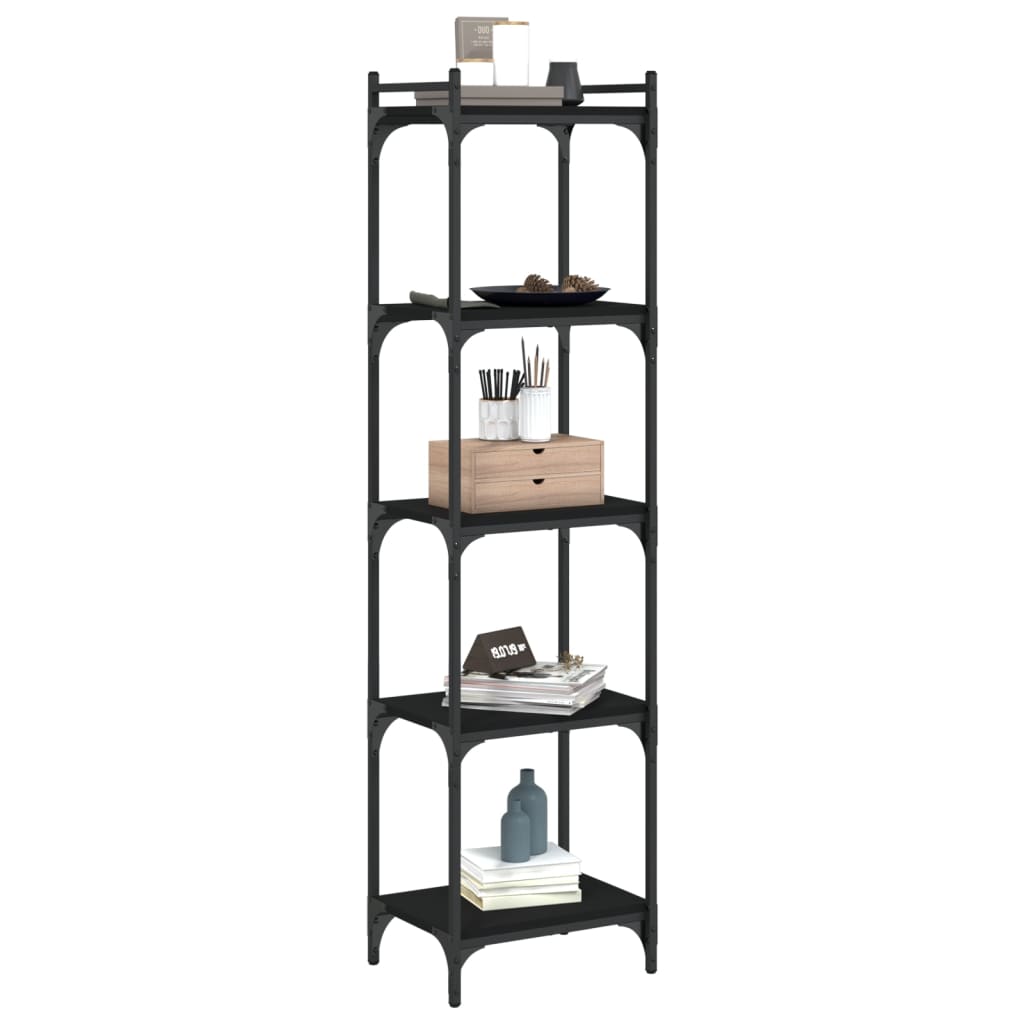 vidaXL Boekenkast 5-laags 40x30x154 cm bewerkt hout zwart afbeelding