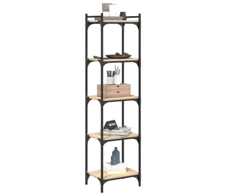 vidaXL Bookcase 5-Tier Sonoma Oak 40x30x154 cm Engineered Wood