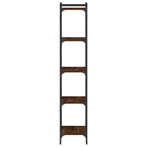 Knihovna s 5 policemi hnědý dub 40x30x154 cm kompozitní dřevo - obrázek 5