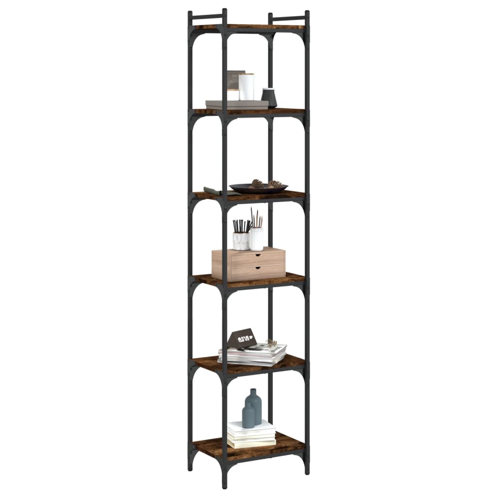 vidaXL Boekenkast 6-laags 40x30x188 cm bewerkt hout gerookt eikenkleur afbeelding