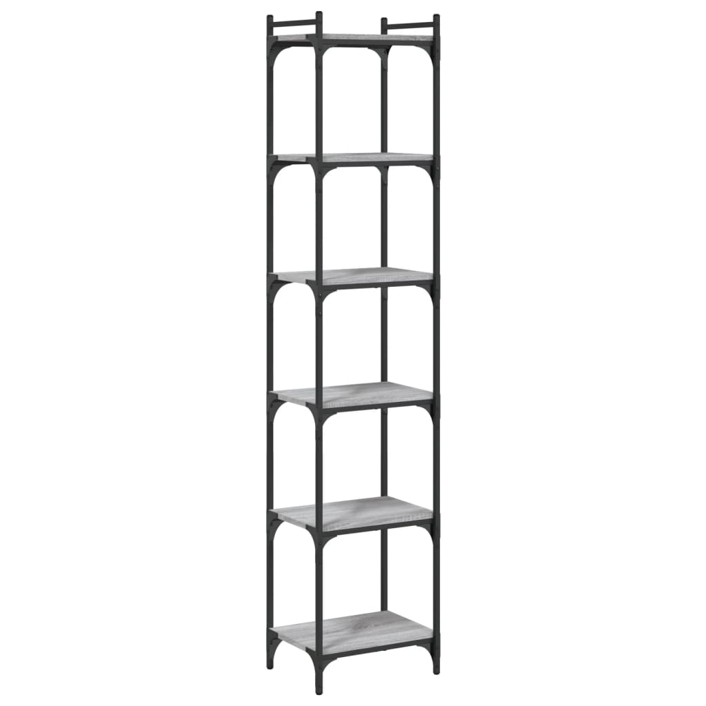 vidaXL Knihovna s 6 policemi šedá sonoma 40x30x188 cm kompozitní dřevo