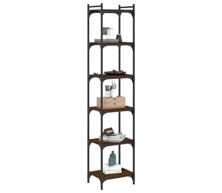 vidaXL Biblioth&egrave;que 6 niveaux ch&ecirc;ne marron 40x30x188cm bois ing&eacute;nierie